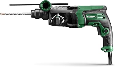 HiKOKI Bohr- und Meißelhammer SDS-Plus - 830 W - 2,9 J Schlagenergie, 26 mm Bohrdurchmesser - 3 Modi: Bohren, Hammerbohren, Meißeln - Inkl. Tiefenanschlag, Seitengriff und praktischem Transportkoffer