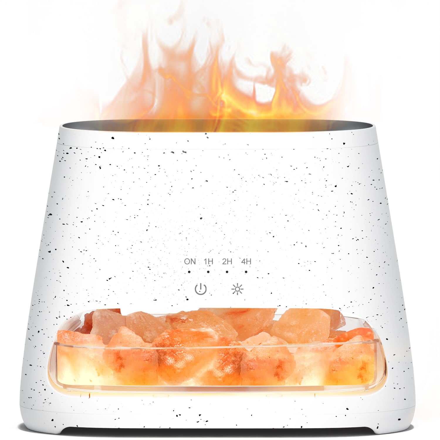 SALKING 2-in-1 Ultrasonic Essential Oil Diffuser & Himalayan Salt Lamp, Aromatherapy Diffuser Cool Mist Humidifier with Auto Off Function, 100% Pure Himalayan Pink Salt Rock, 150ml (Off-White)