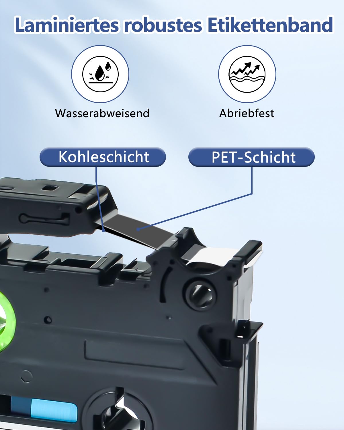 Cruxer 10er-Pack Kompatibel mit Ptouch TZe-S251 24 mm Schwarz auf Weiß | TZeS251 Stark klebend Laminiertes Etikettenband Ersatz für Ptouch PT-D600 E500 H500 P710BT 1400 9200DX Etikettendrucker