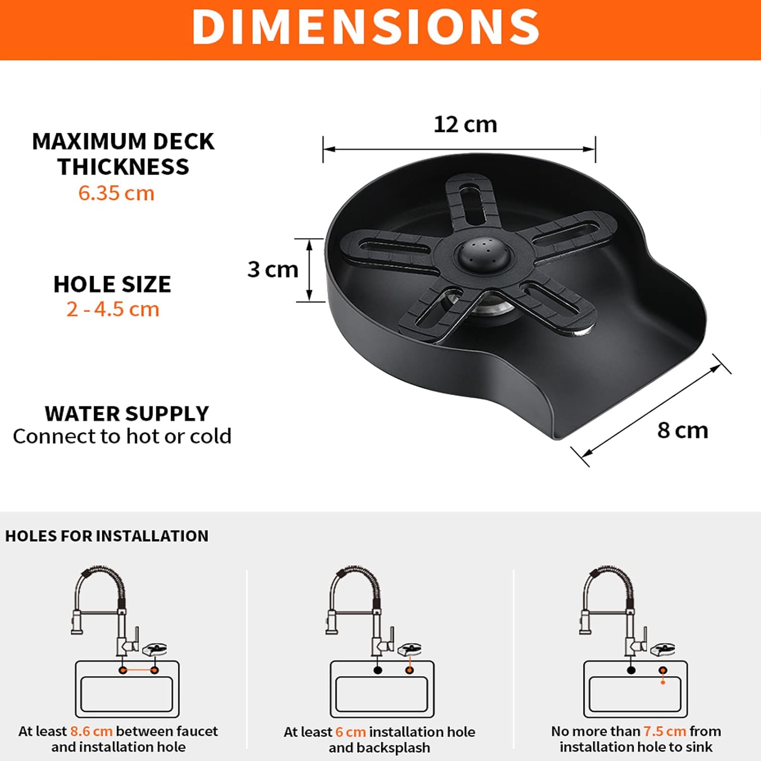 Bao Monad Water bar Counter 304 Stainless Steel Washer Embedded high-Pressure Cup Washer Commercial Automatic Tank Washer for Kitchen Accessories