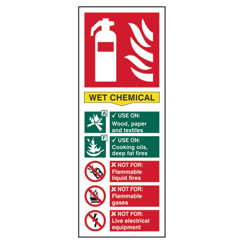 vsafety 11018 al-g Panneau extincteur, Wet chimique d'identité, Glow in