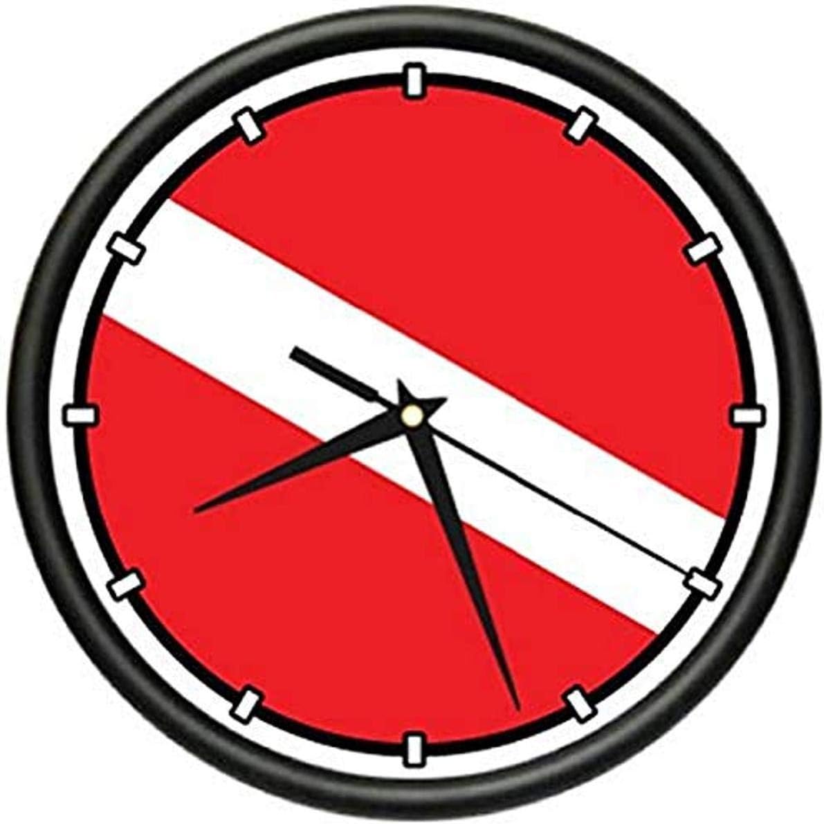 SignMission Scuba Diving Flag ~Wall Clock Diver Dive fins mask tusa