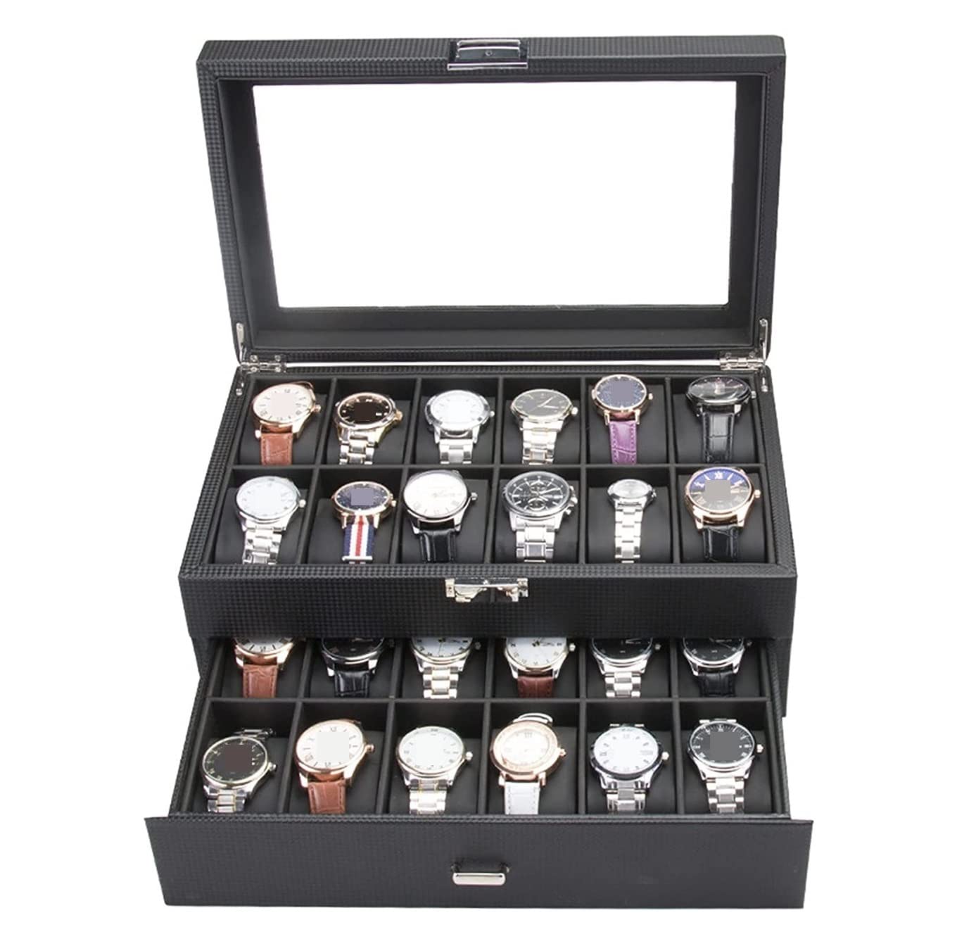 Scatola Per Esposizione Di Orologi In Pelle PU A 6 Slot, Custodia