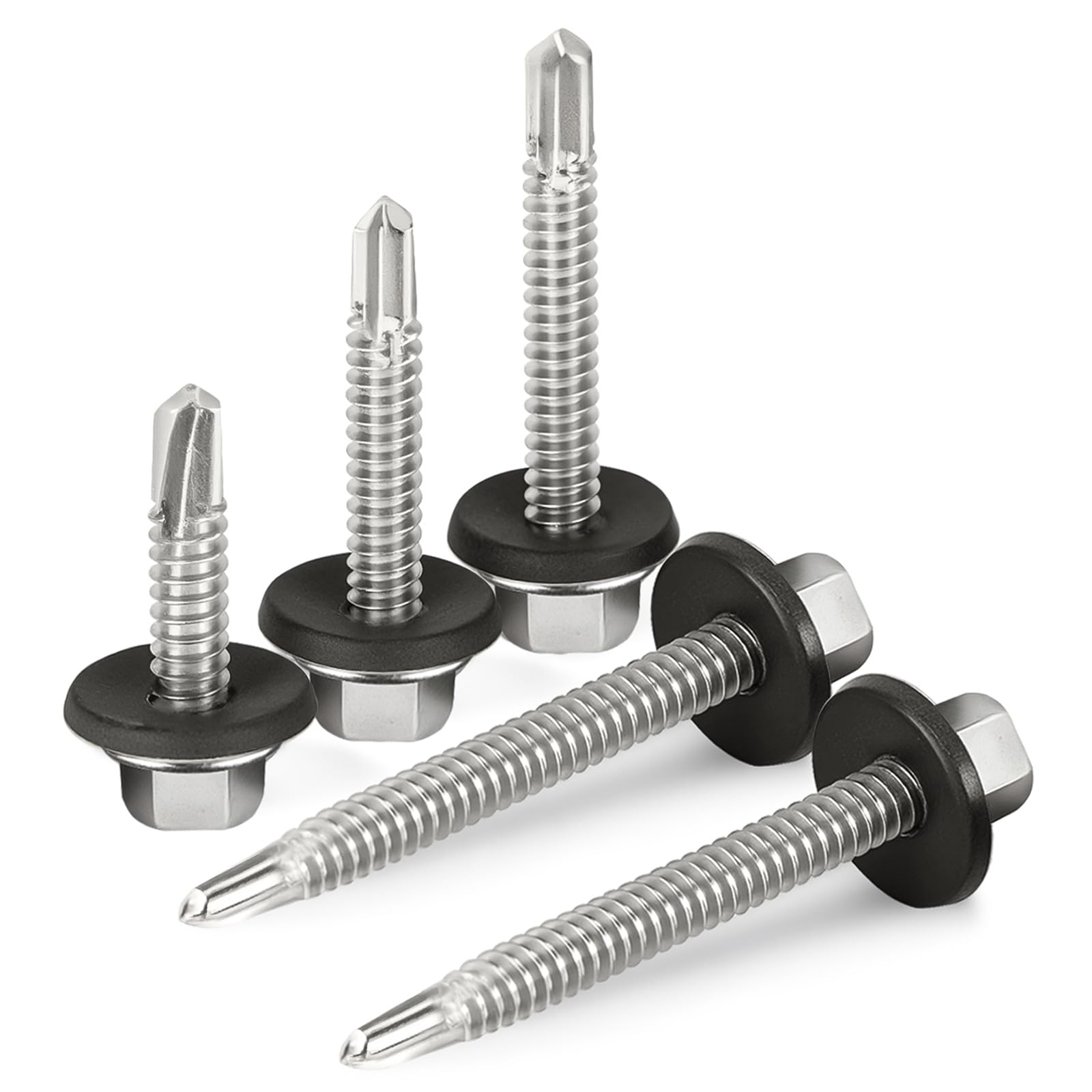 Lakada Drilling Screws Stainless Steel 95 5.5 x 19 mm Tapping Screws with Seal Roof Screws with EPDM Sealing Washer Trapezoidal Sheet Screws - Image 3