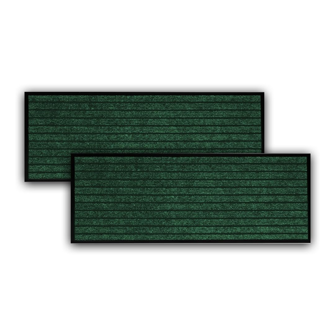 ZIYA HOMES Rubber Door Mat (2 Pack) - Heavy Duty Non-Slip Indoor Outdoor Floor Mat, Dirt Trapper Entrance Mat for Front Door, Garden, Kitchen & Hallway (Green, 80x300 cm)