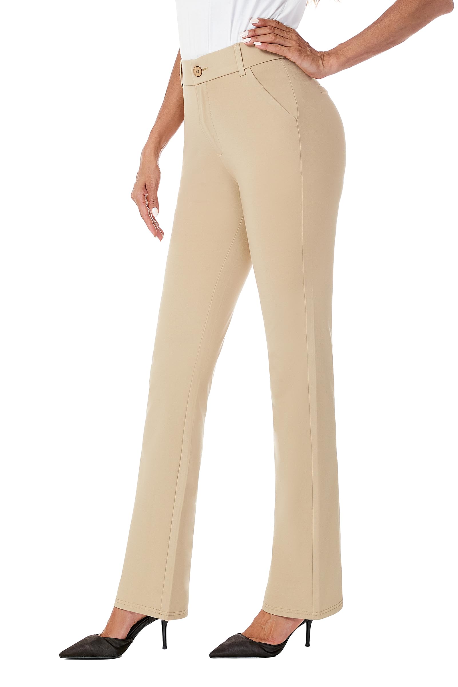iChosy Womens Ease into Comfort Barely Bootcut Stretch Dress Pants