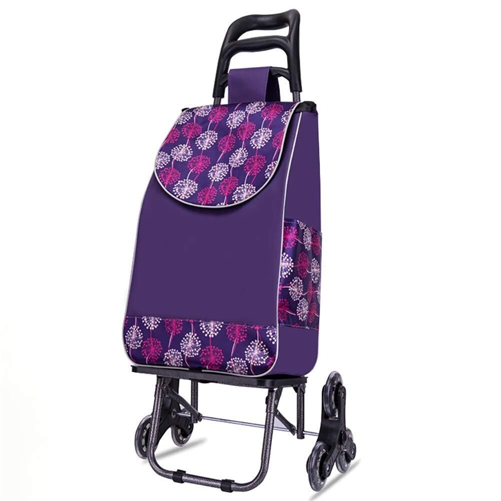 festival trolley， Foldable Stair Climbing Cart, 6 Wheels, Purple