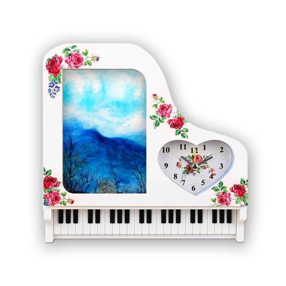 Cadre photo réveil haut de gamme Blue Mountain au design de piano épuré