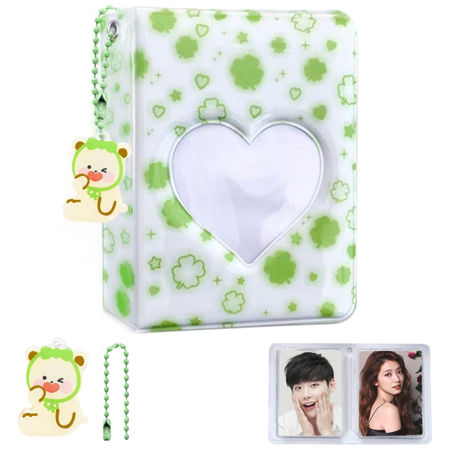 Album Fotografico Mini 40 Tasche SURALIN - Porta Foto Cuore Cavo Per Kpop Collezione (Lavanda) - Foto 9