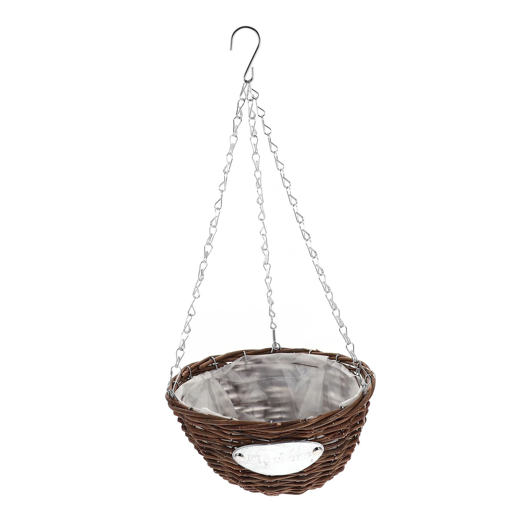 SHERCHPRY Fioriere Sospese in Metallo e Rattan, 2 Vasi da Fiori Cesto Medio 25 CM, Adatti per Esterni e Interni e Balcone