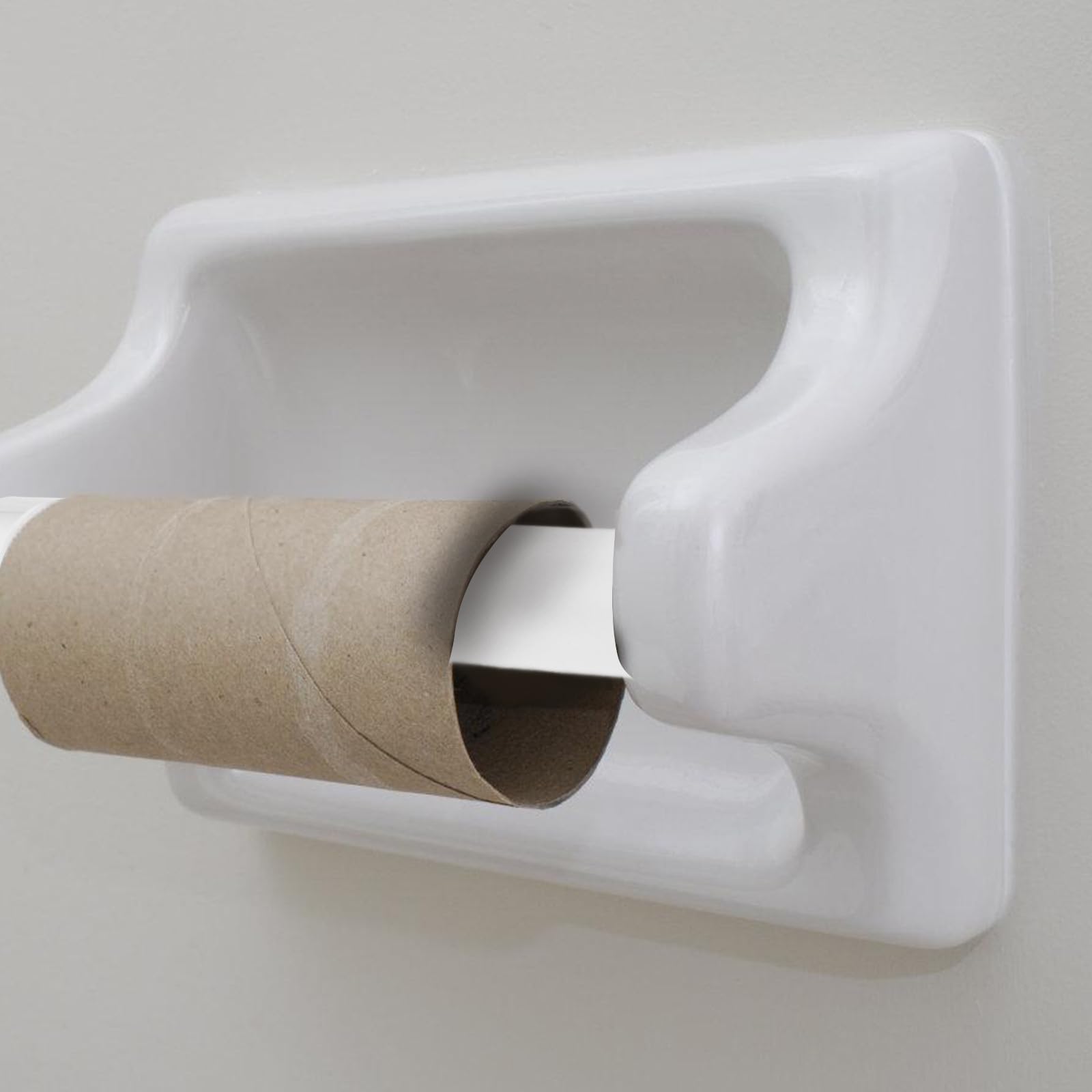 Hohopeti Porta Carta Igienica in Plastica Abs Regolabile Asta Telescopica Antiscivolo Compatibile per Bagno e Cucina, Supporto Portarotolo Pratico per Carta Igienica e Fazzoletti