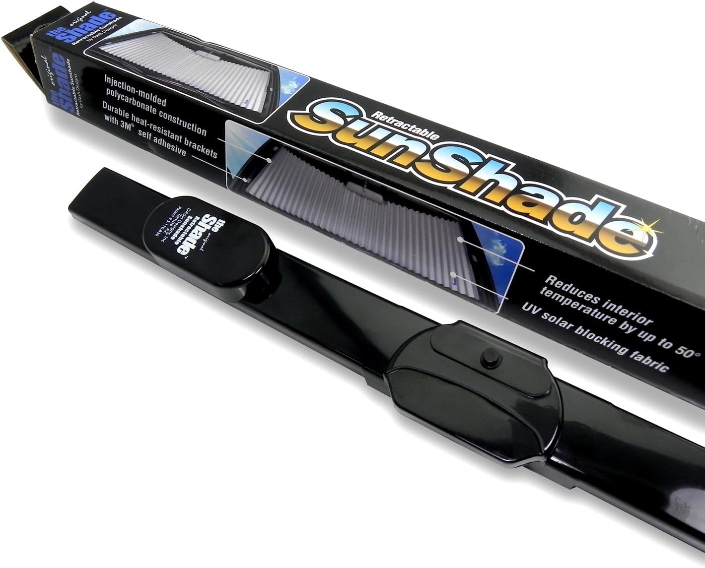 Dash Designs 58 cm uniwersalna chowana osłona przeciwsłoneczna do samochodu Ford F-150, do większości SUV-ów, Honda Civic