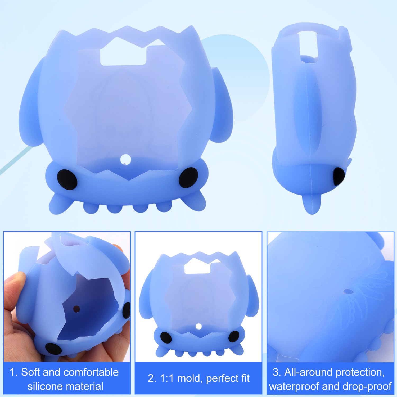 Fukaisu Silicone Protective Case with Lanyard for Paradise Virtual Pet Device 1:1 Fit Shockproof Waterproof Skin Cover Protector Compatible with Paradise Accessories (Blue) - Image 4