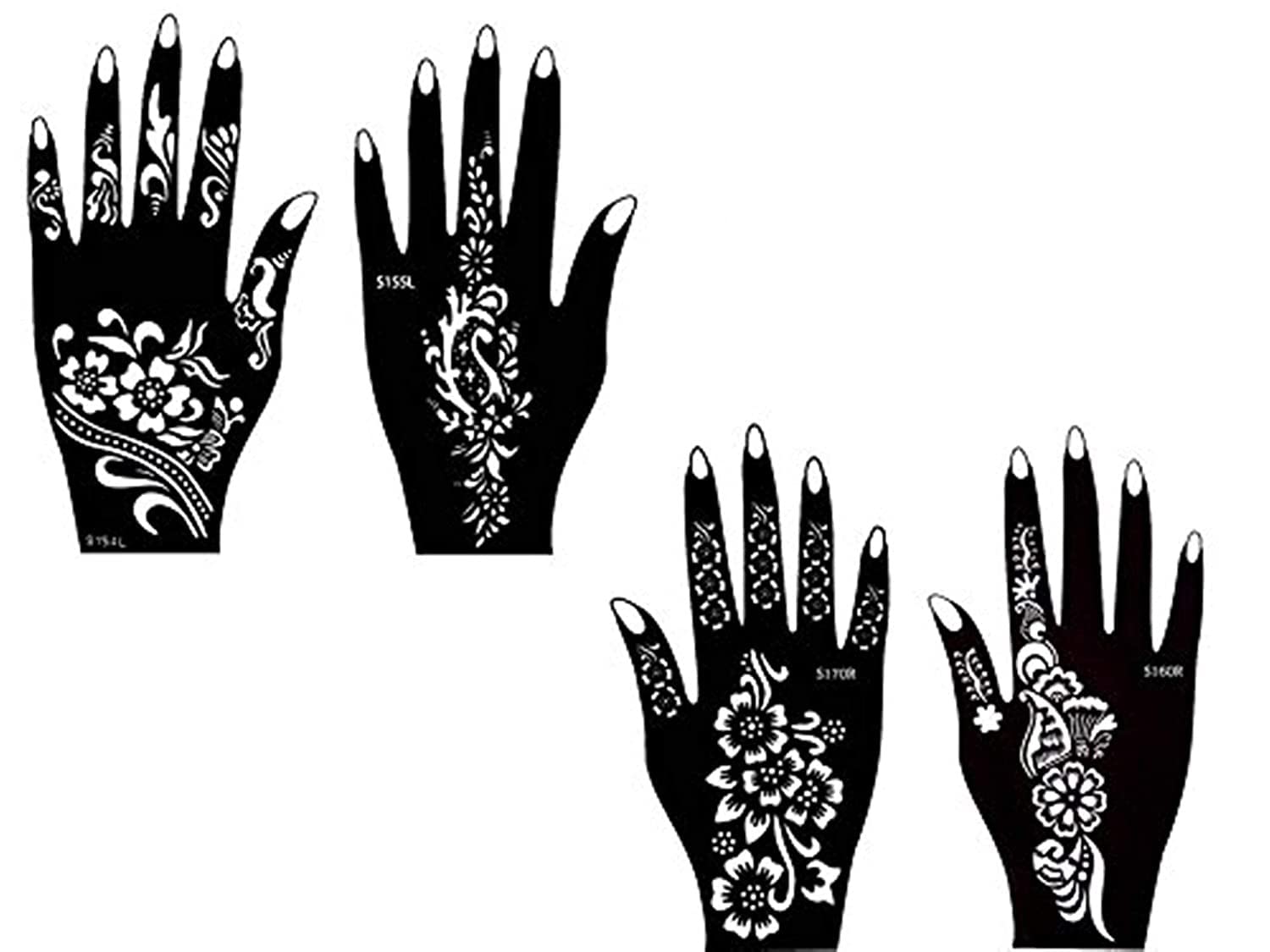 Ivana's Heena Mehandi Tatto Stencil Set for | Hand | Body | Fingure | Face | Heena Art Temporary Tatto for Kids, Girls & Women, Design - NIV-372-image-22