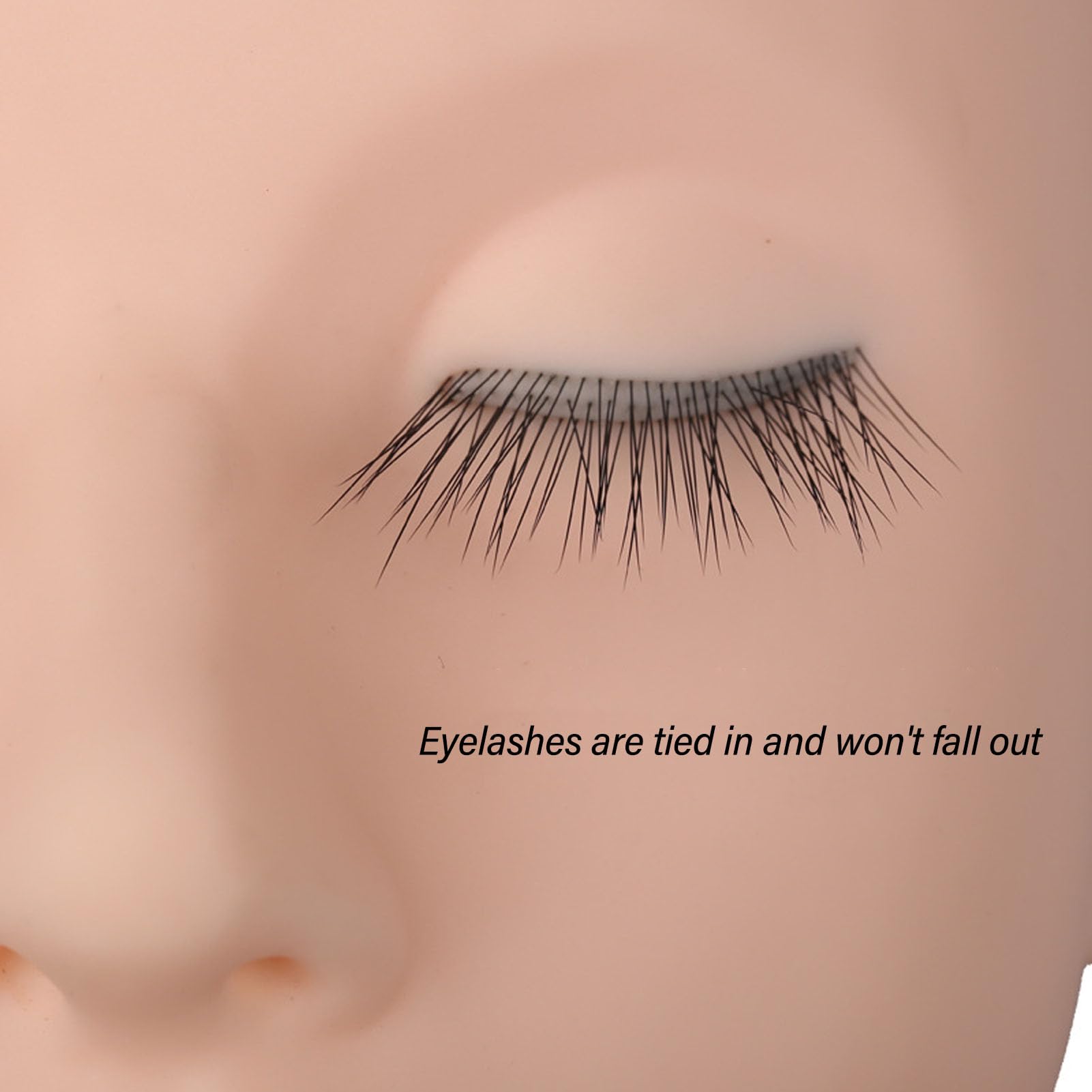 3-in-1 Wimpern-Mannequin-Kopf Mit Austauschbaren Augenlidern – Übungskopf Für Wimpernverlängerung & Make-up, Rosa