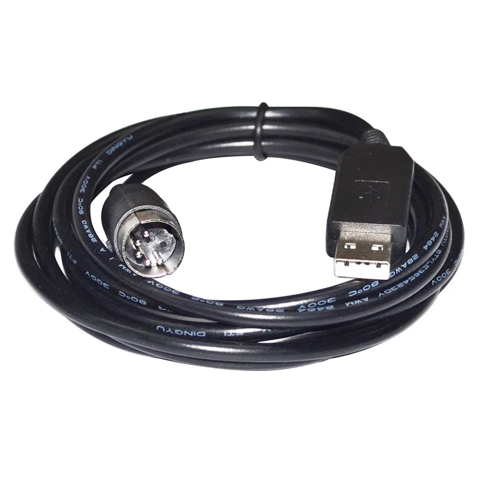 Adaptateur USB vers DIN 5 Broches mâle FT232RL, câble de Communication série RS232 for balances HZF/PTF/DTF/HZT/PTT/DTT vers PC(3 Metre)