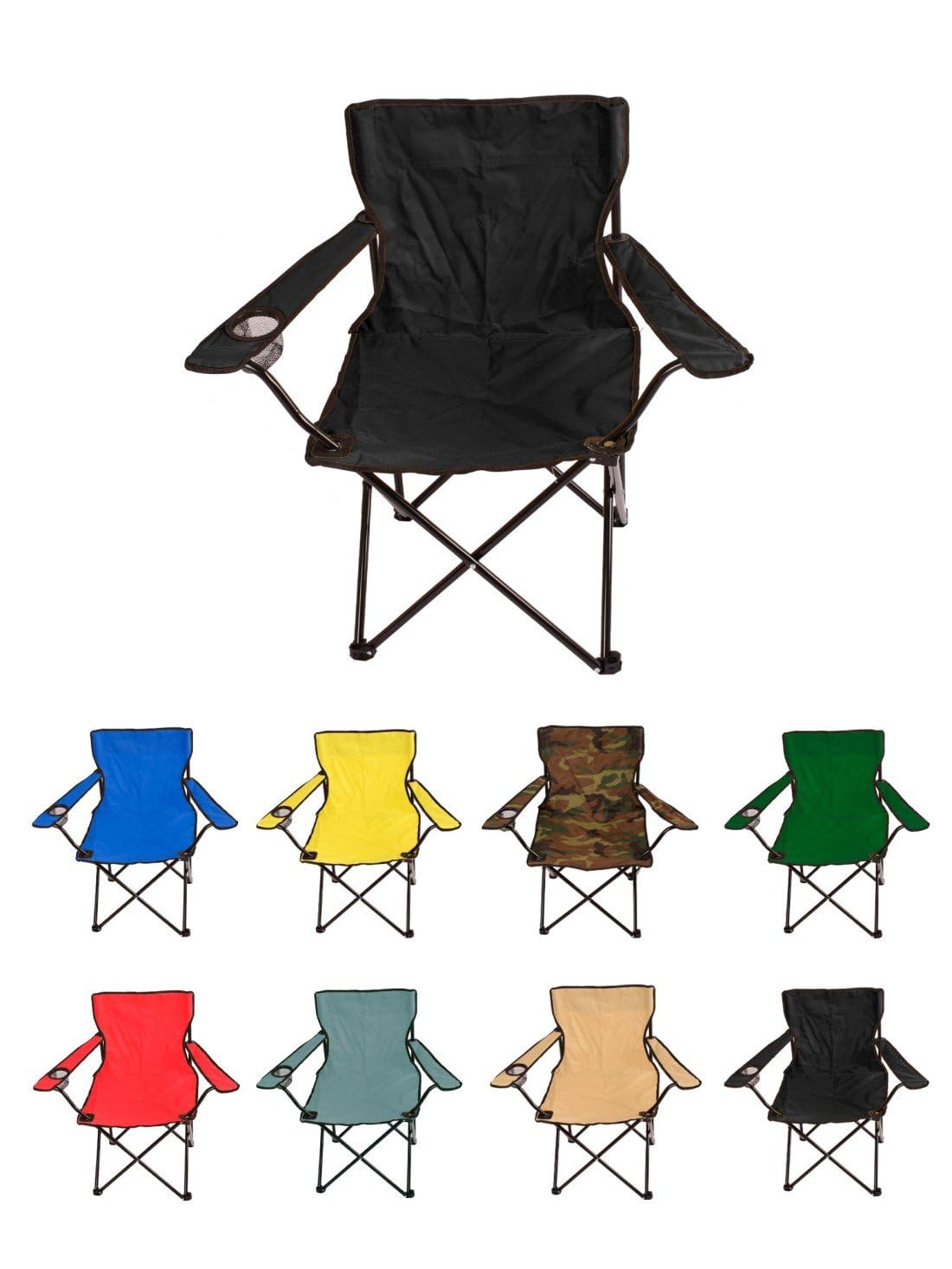 Jardin202 - Silla de Camping Plegable de Acero con Reposabrazos y Funda con Asas- 80x80x50 cm, Resistente al Agua - Ideal para Exterior