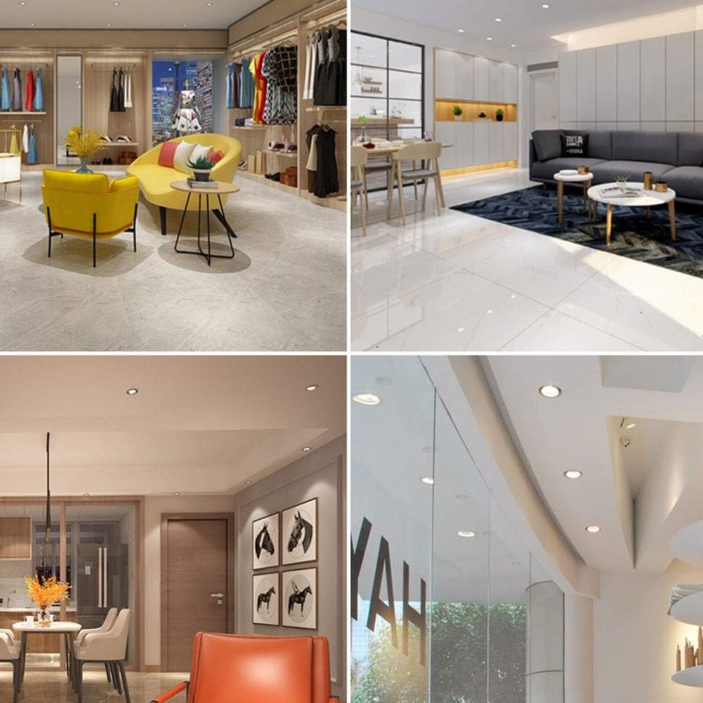 Recessed Recessed LED Spotlight Downlight Ceiling Light Fixture, Black Round Panel Wash Wall Lamp - Waterproof Energy Saving Accent Lamp for Bathroom Bedroom Kitchen Wash Wall Lamp AC110-240V In