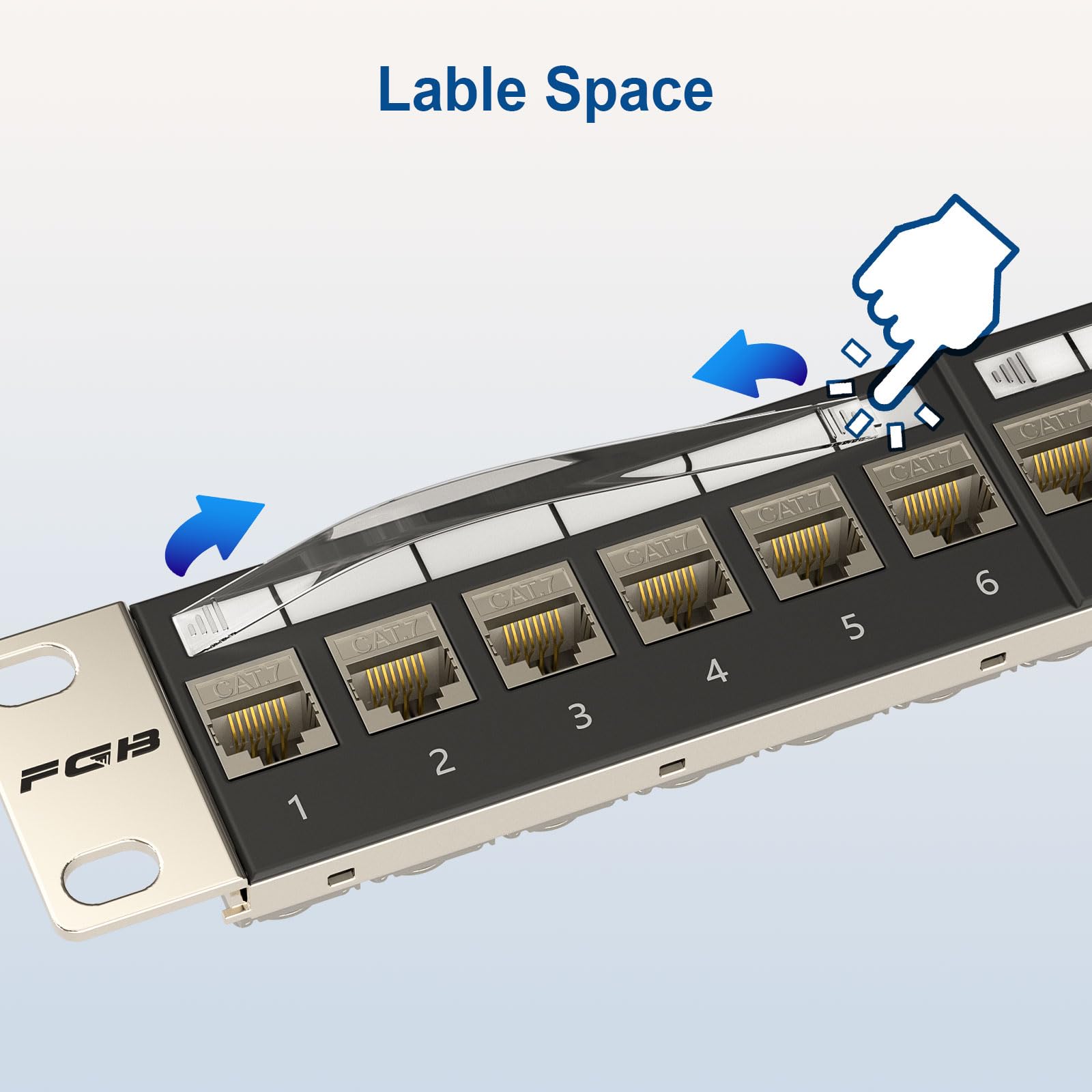 FGB 10Gbps 24 Port CAT7 Patchpanel mit 24x Cat7 Keystone Module Geschirmter, 19" Zoll Rackeinbau RJ45 LAN Netzwerk 600 MHz Verlegekabel für Gigabit-Netzwerk-Switch