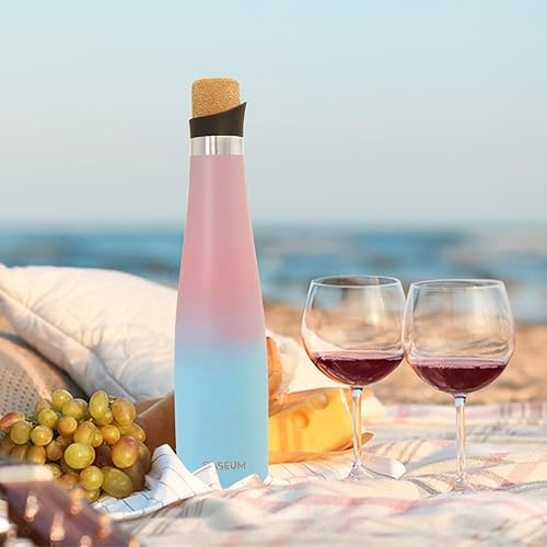 Miniatura 9 de Botella de vino  Botella de vino aislada de acero inoxidable de 23.7 fl oz con tapa sellada al vacío (rojo, 23.7 fl oz)