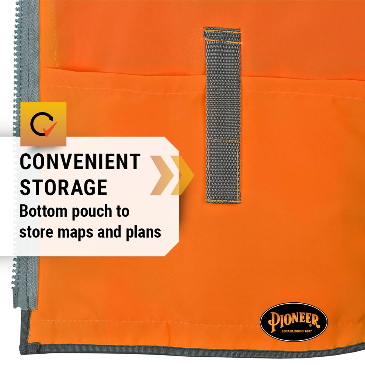 Pioneer Safety Vest for Men – Hi Vis Reflective Neon, Cool Mesh Back Panel, 12 Pockets, Zipper for Surveyor Work – Orange, Yellow/Green, V1010250U-L