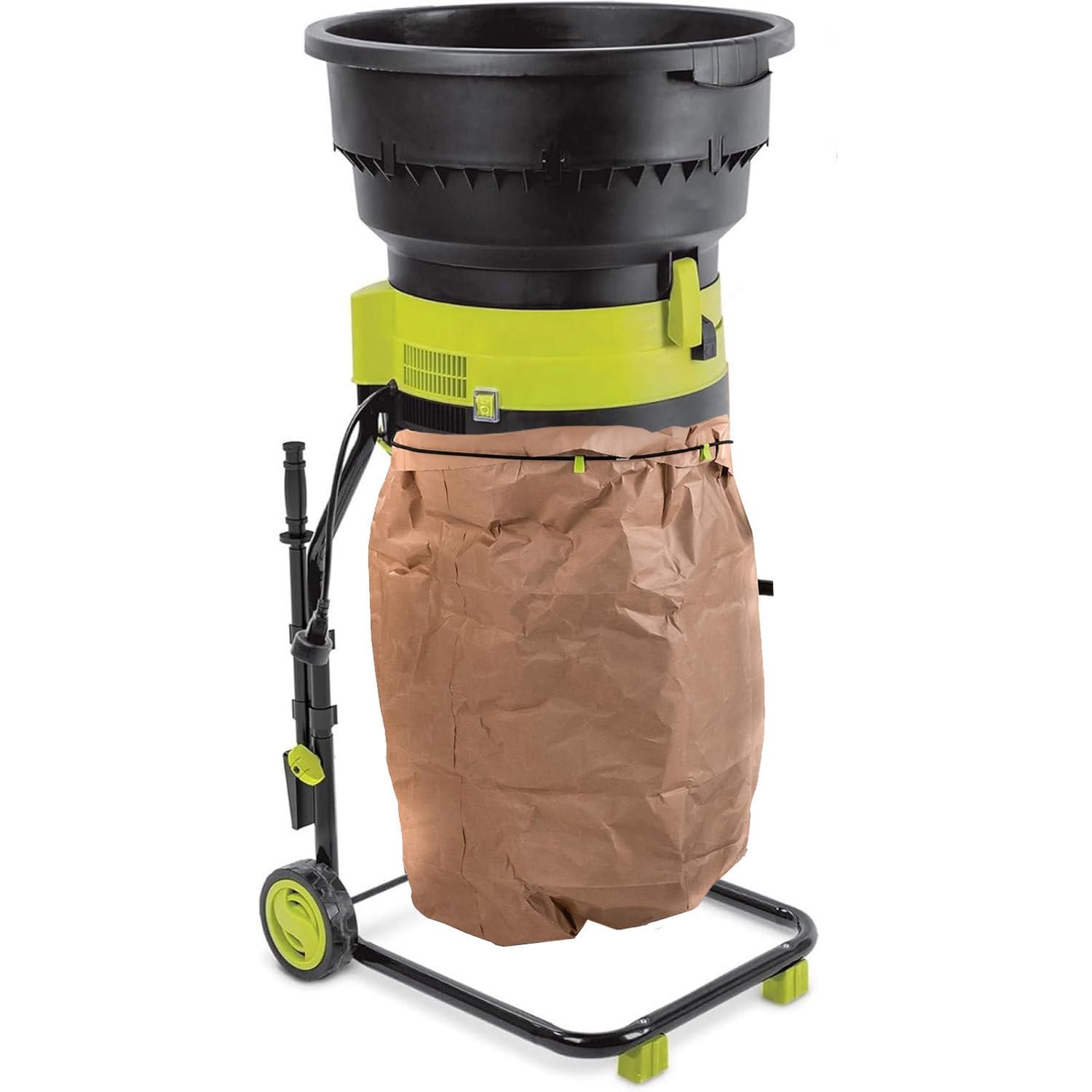 Trituradora de hojas eléctrica para jardín, trituradora de abono de 2500 W, trituradora de hojas de 8000 rpm para limpieza de jardines y compostaje,20cm-power-cord