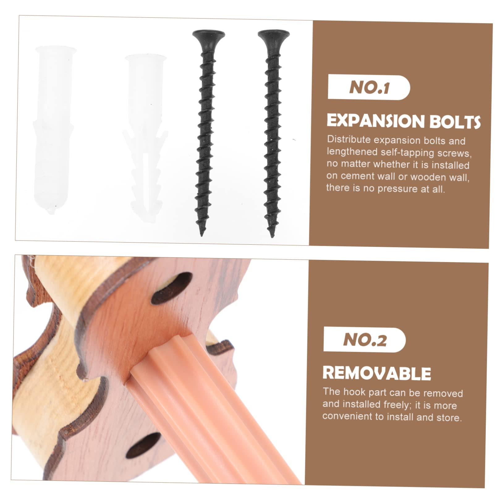 GOOHOCHY 1pc Violin Viola Wall Mount Automatic Lock Hook Ukulele Wall Mount Lock Easy Install Save Space