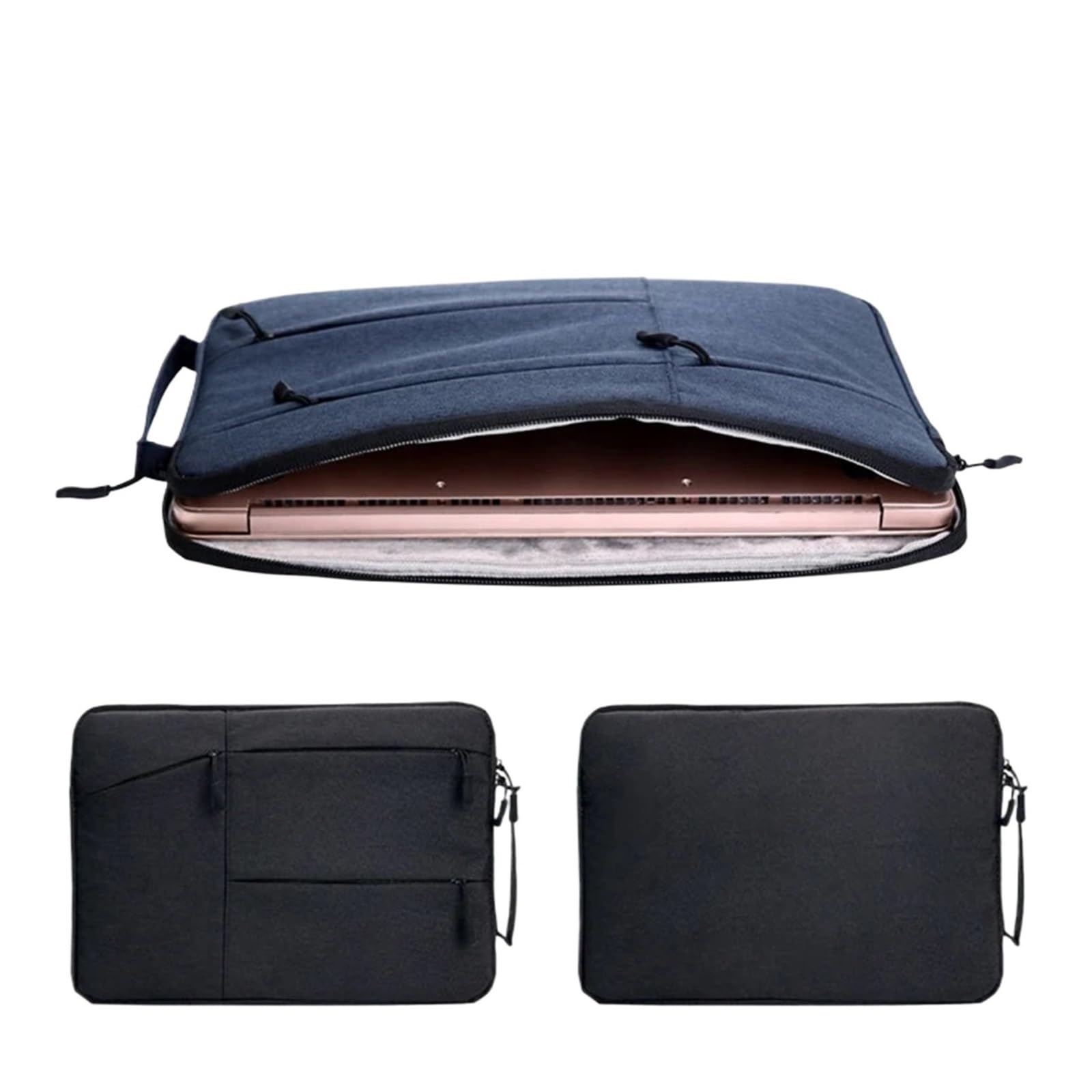 Custodia universale per notebook da 11-15,6 pollici, custodia protettiva leggera (11/12/13,3/14/15/15,4/15,6 pollici), impermeabile, portatile, imbottita, colore grigio chiaro