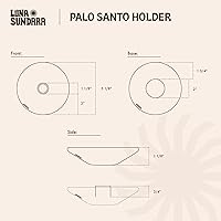 Vista 4 de Luna Sundara Auténtico soporte para palitos de Palo Santo de cerámica de Perú y soporte para incienso, incluye 5 palitos de Palo Santo hechos a mano