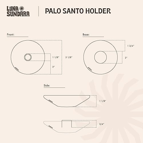 Miniatura 3 de Luna Sundara Auténtico soporte para palitos de Palo Santo de cerámica de Perú y soporte para incienso, incluye 5 palitos de Palo Santo hechos a