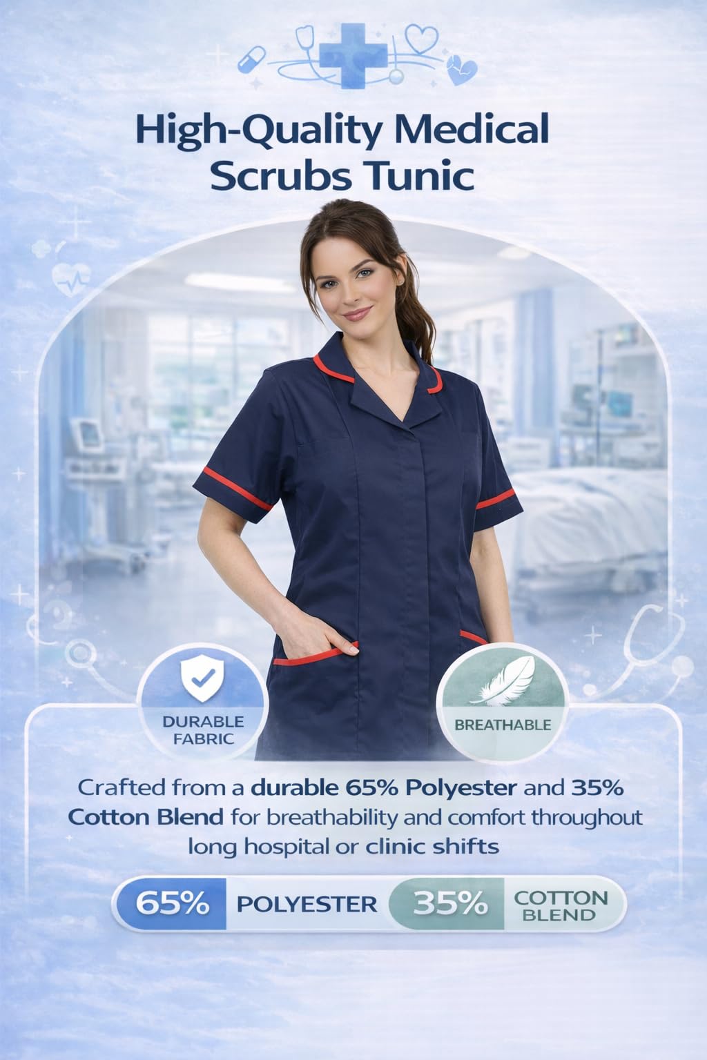 Skywear T66 Healthcare and Beauty Tunics Woman Girls Ladies Tops Office Uniform Shirts in Multicolors — view 5