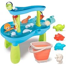Water Table, Lashing Lapis, Double Spin Shower, Water Pool, for Toddlers, Water Play, Toys, Sand Table, Sand, Beach, Kids, Outdoor, Sand, Popular, Birthday, Present, Christmas, 18 Pieces