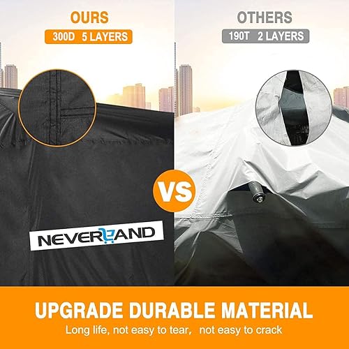 Miniatura 5 de NEVERLAND Cubierta de cuatrimoto, impermeable, resistente, 300D, protección para todo tipo de clima, hasta 82 pulgadas, 4 ruedas, almacenamiento al