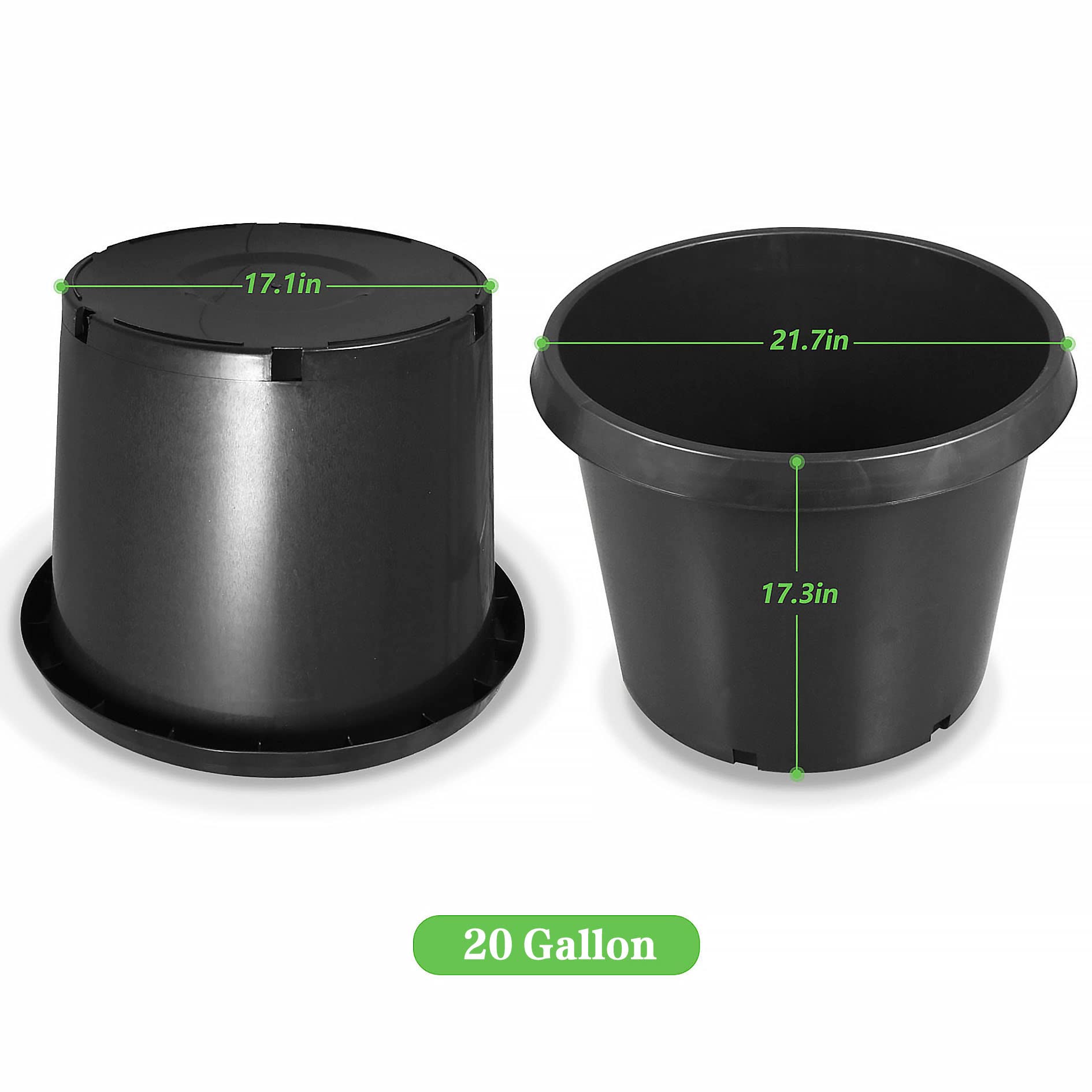 Elfinrm Planter Nursery Pots 20 Gallon Pots For Plants