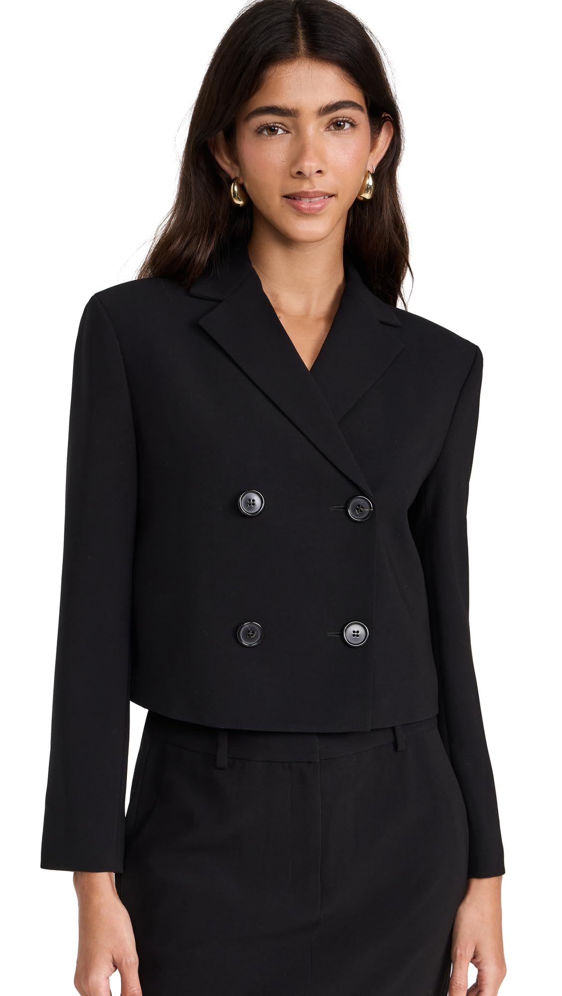 Theory Womens Crop Double Breasted Jacket