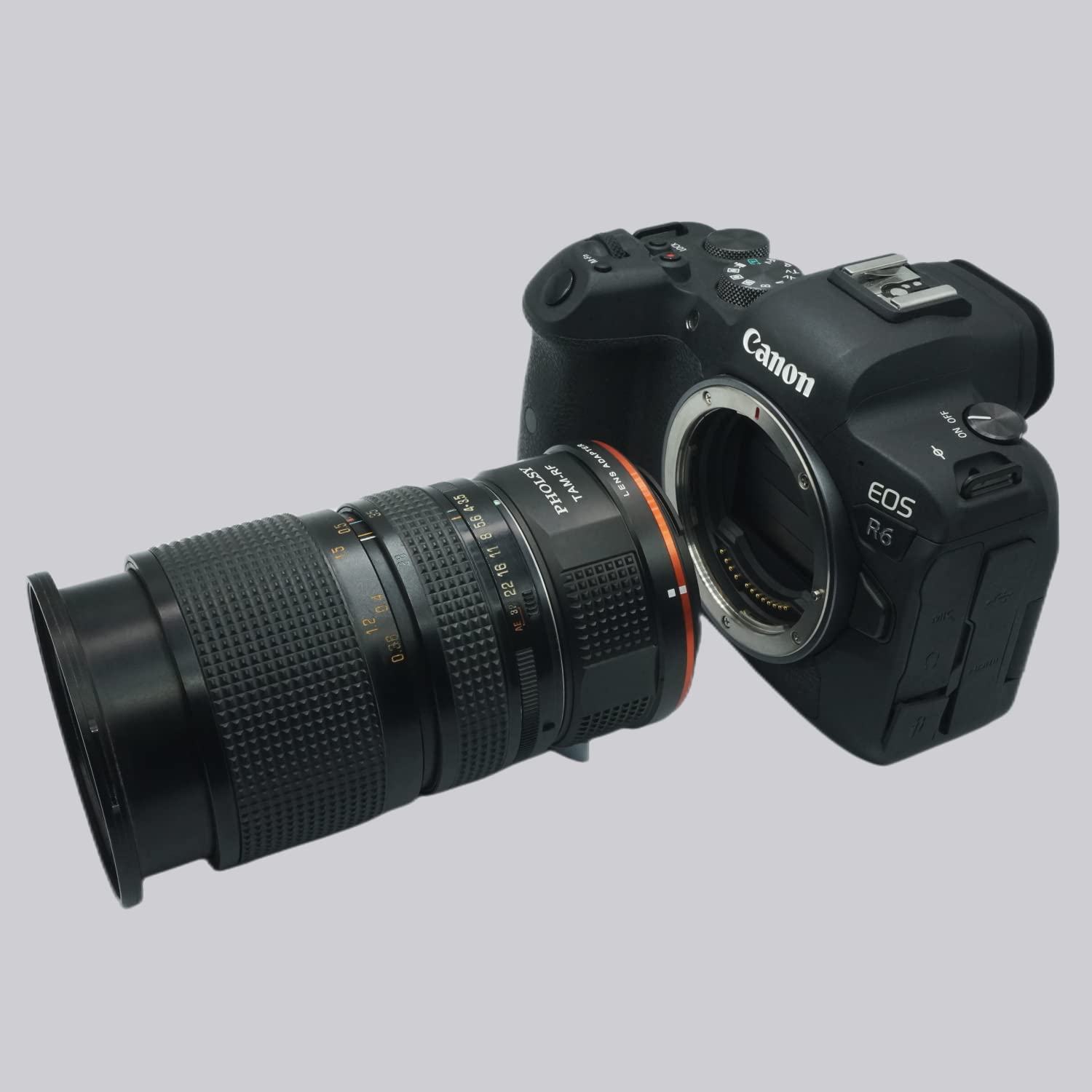 PHOLSY Enfoque Manual Adaptador de Objetivos Compatible con Tamron Adaptall-2 Montura Objetivos y Canon EOS RF Montura Cuerpo de Cámara, Tamron a RF