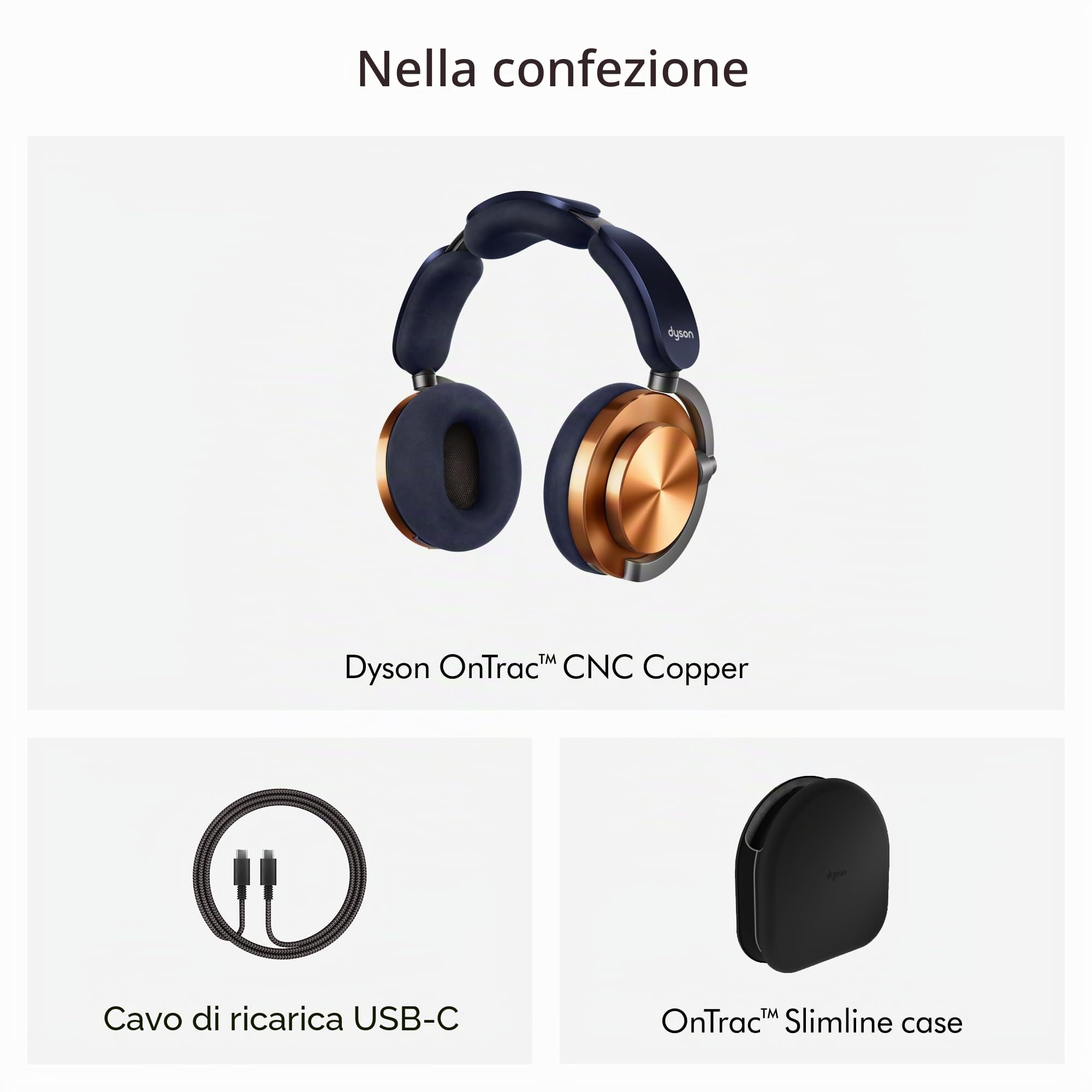 Dyson OnTrac Cuffie senza filo con cancellazione attiva del rumore e fino a 55 ore di ascolto (CNC Copper)