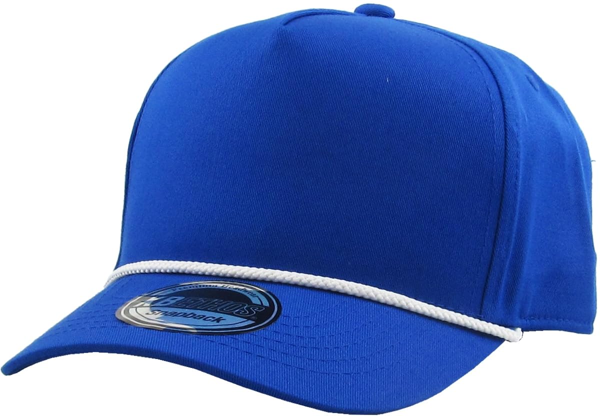 KBETHOS Pro Style 5 Panel Rope Baseball Cap with Adjustable Snapback