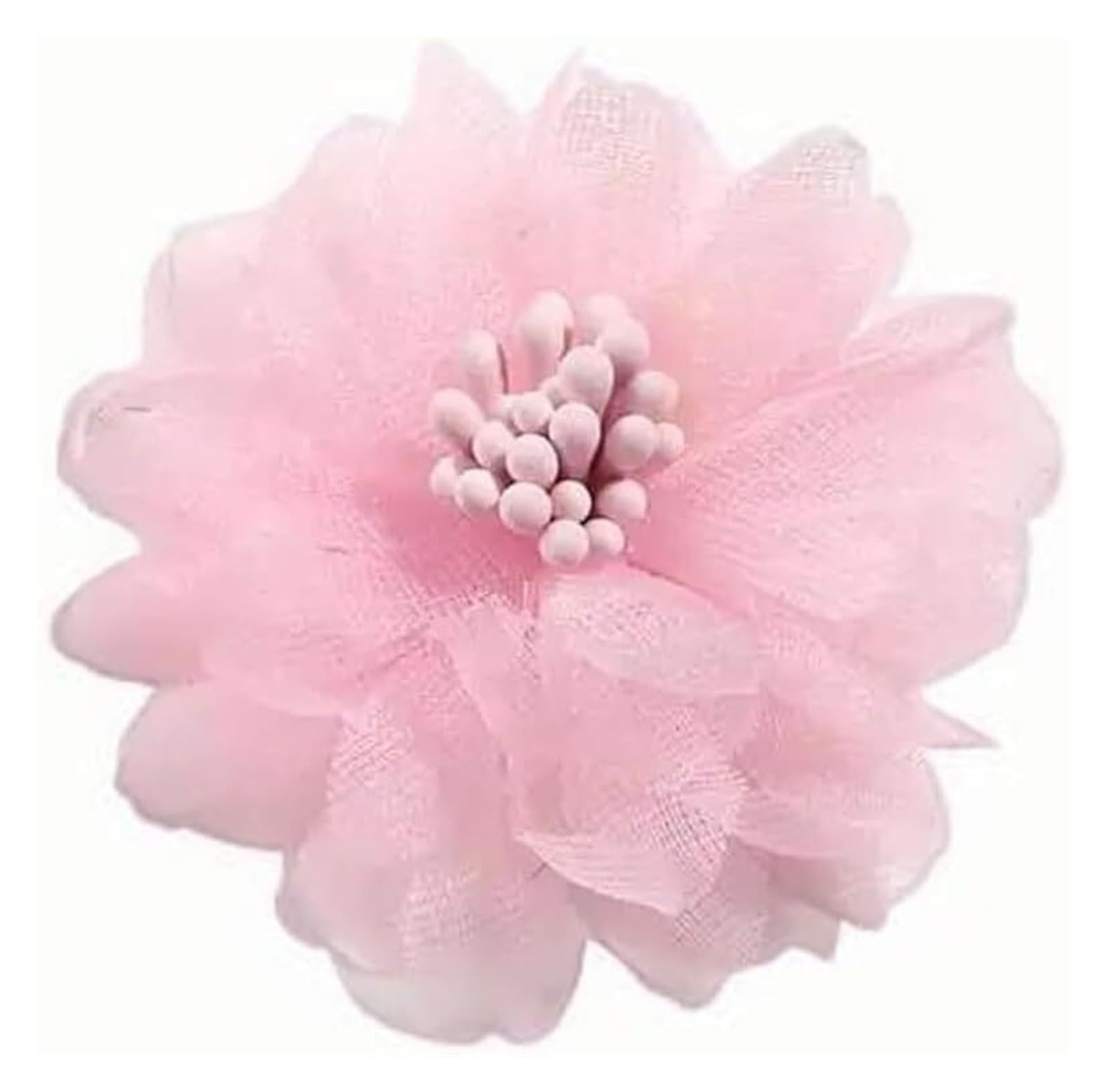 WEKONUMEX Artificial Flower Heads, Artificial Chiffon Fabric Flower Heads Pack Of 10 4 cm Multicolor For Craft And DIY(Roze)