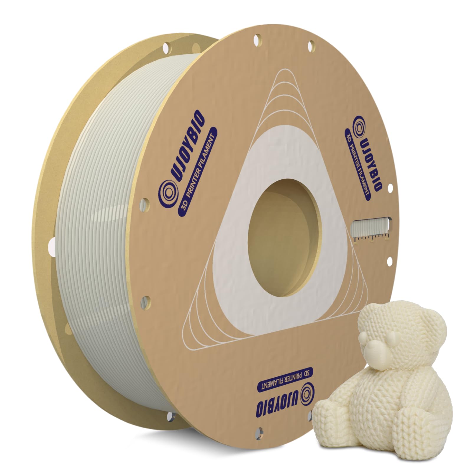 UJOYBIO PLA Plus (PLA+) 3D Printer Filament 1.75mm, High Toughness & Strength PLA PRO Dimensional Accuracy +/- 0.02mm, 500 mm/s High Speed Hyper Filament, Neatly Wound Cardboard Spool, 1kg Cream White