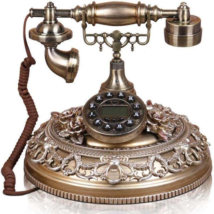 Creative Retro Fixed Phone Fashion Landline Welcome - Telephone- European Style Living Room Antique Home Bedroom (Color : Bronze)