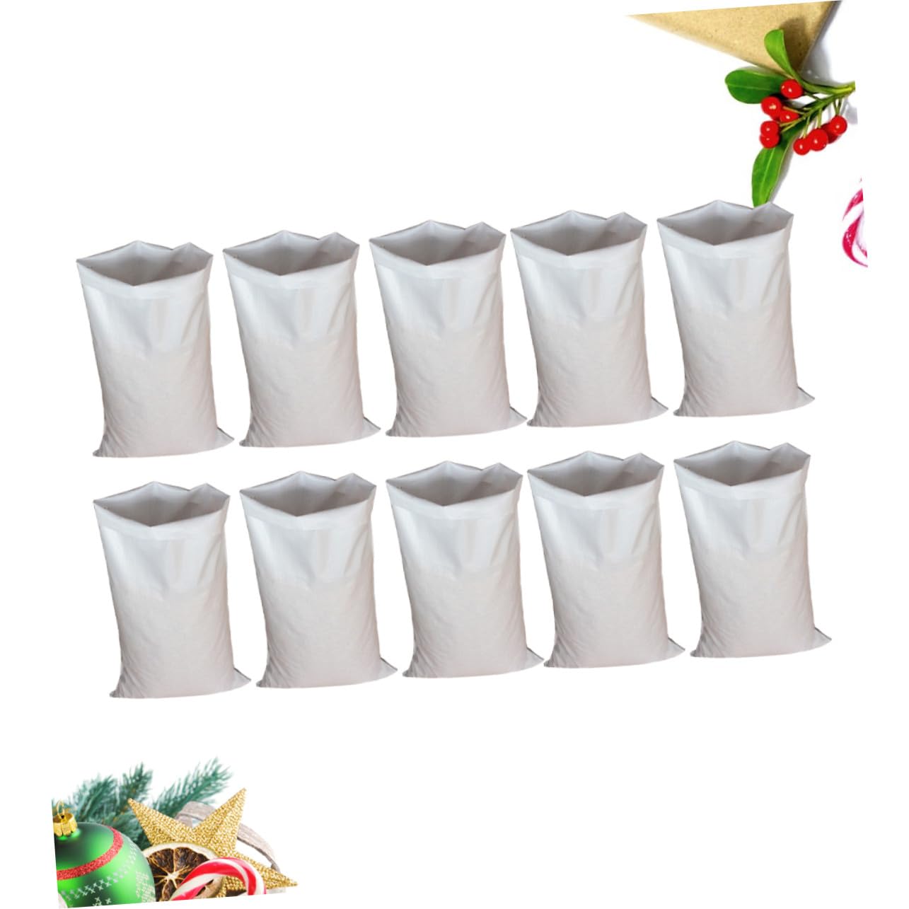 20 Bolsas de Plástico Blanco Pp Reutilizables para Carrera de Sacos Corte en Caliente Ideales para Almacenamiento y Mudanzas
