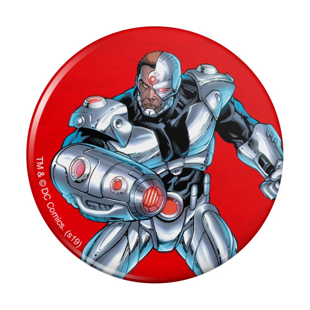 Justice League Cyborg Character Pinback Button Pin