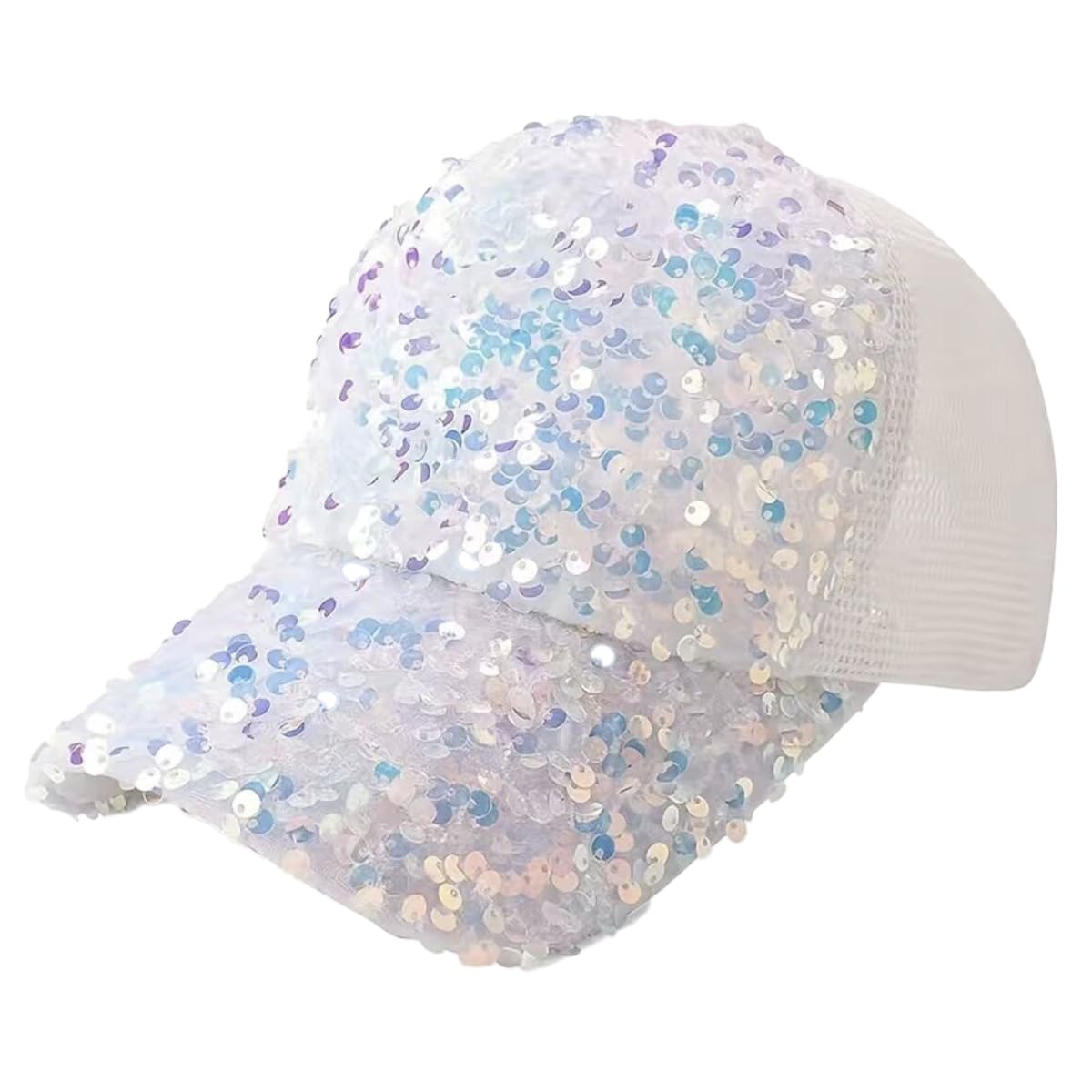Casquette de baseball à paillettes pour femme - Avec paillettes - En maille - Protection solaire extérieure - Casquette de sport - Casquette de baseball - Protection UV