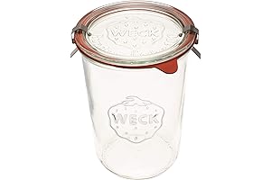 Weck 1 Liter Canning Jar: Airtight Storage for Preserving Food with Glass...