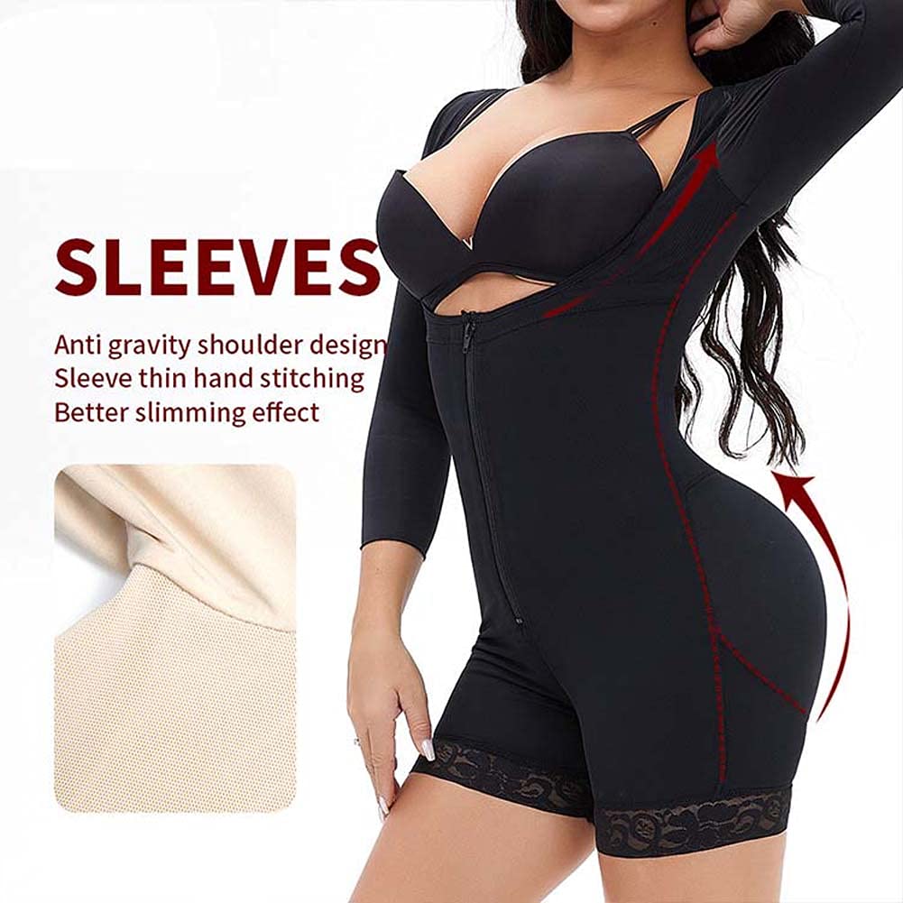 XYNSNDB Body z długim rękawem dla kobiet Wyszczuplający brzuch Butt Lifter Plus Size Body wyszczuplają talię