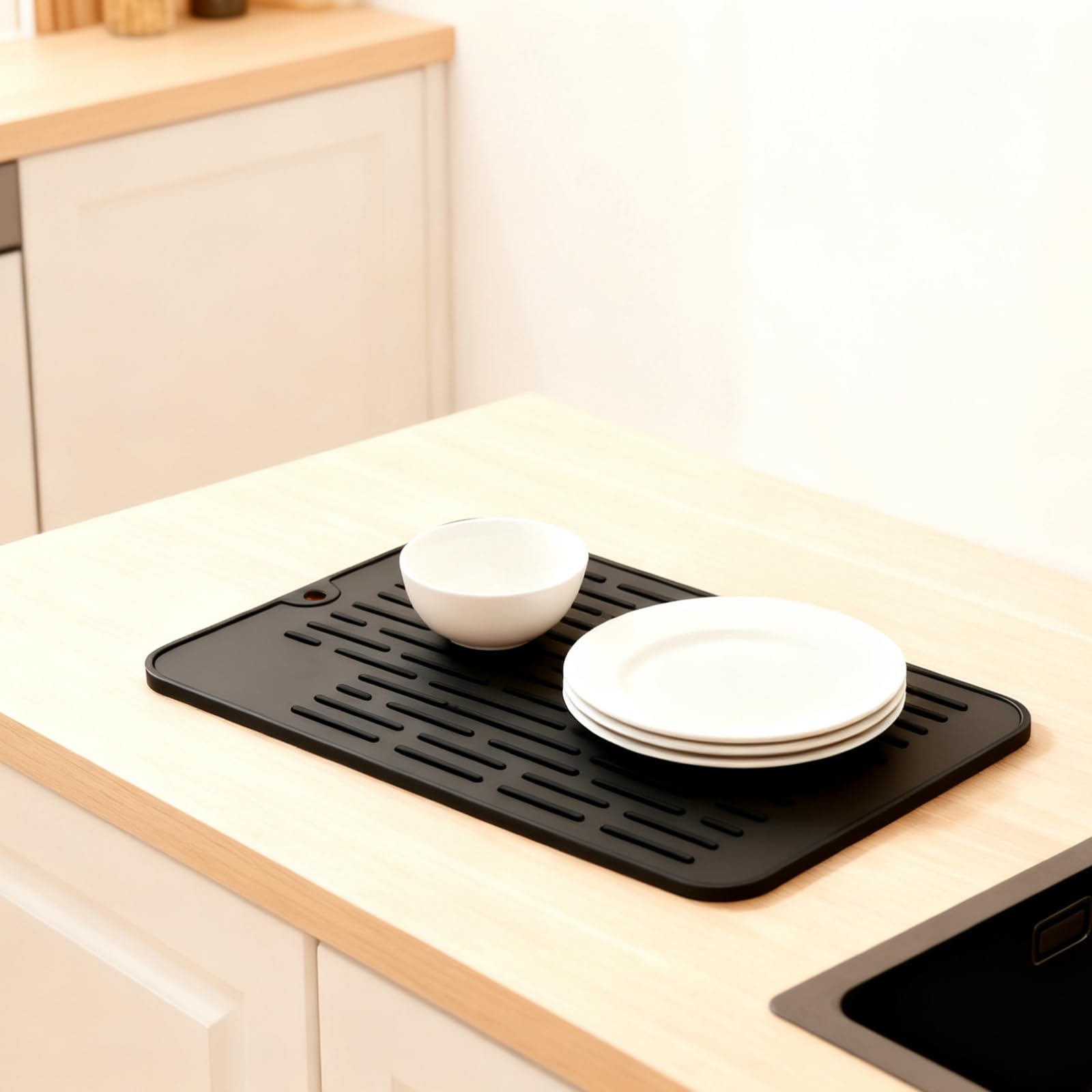 Tappetino Scolapiatti Silicone Cucina, 30 × 20 CM Tappetino Cucina