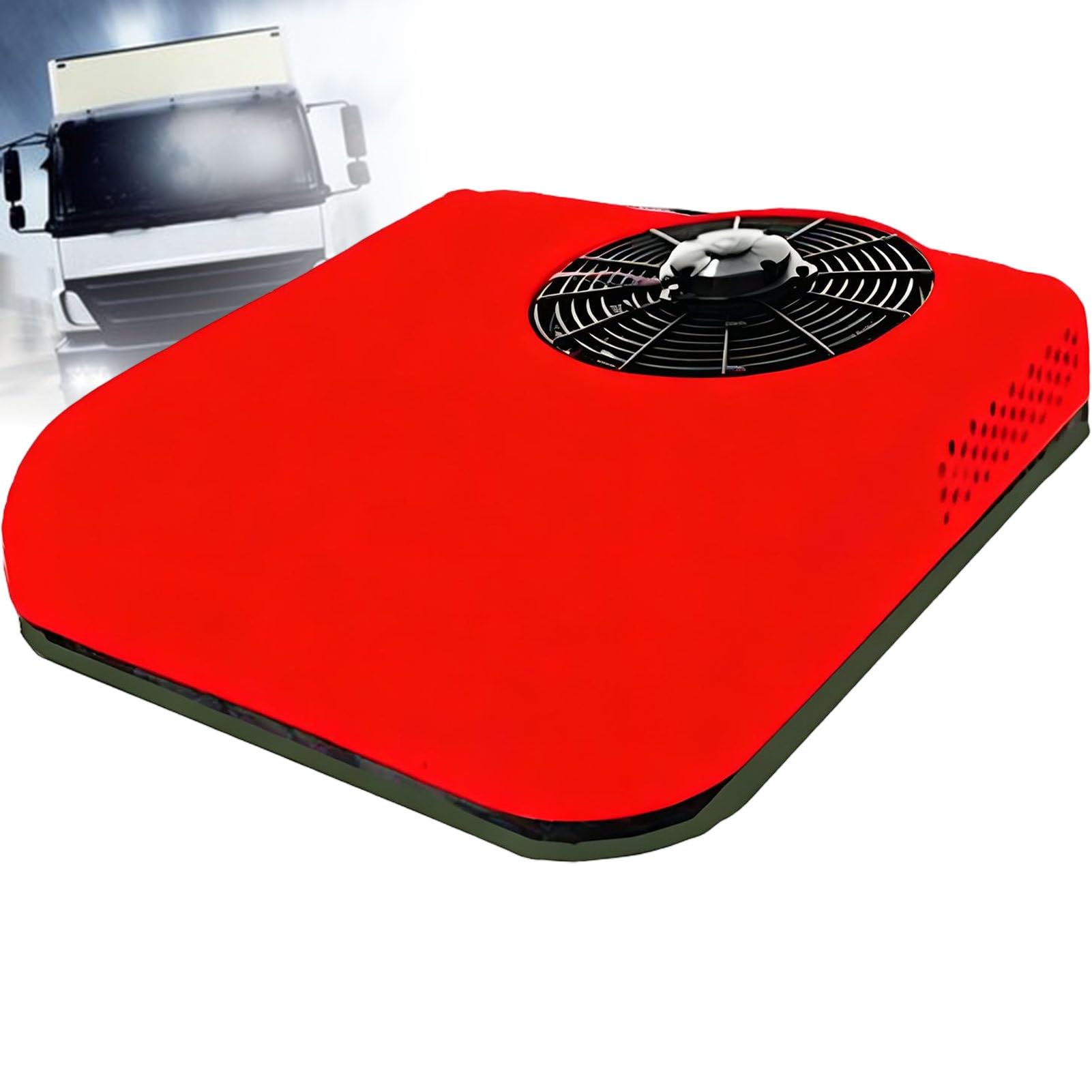ROGHA RV Rooftop Air Conditioners, RV Air Conditioner for Cooling and Heating, Dual Fan RV Air Conditioning Unit for RVs, Trucks, Trailer, Camper, Van, Etc Red-12V