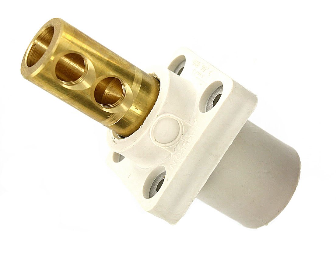 Leviton 16-Series Taper Nose, 90°, Male Panel Receptacle, Cam-Type Connector, 16R21-UW, White