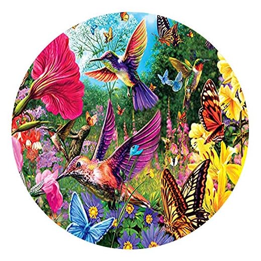 1000 bitars pussel - Hummingbird Garden Cirkulärt pussel